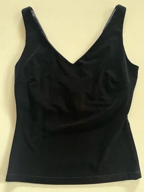 NWT Black Velvet Stretch Top L